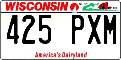 WI license plate 425PXM