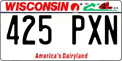 WI license plate 425PXN