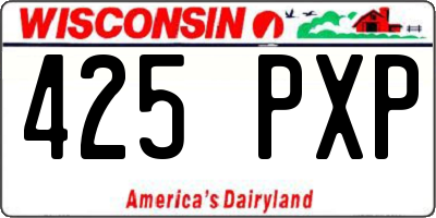 WI license plate 425PXP