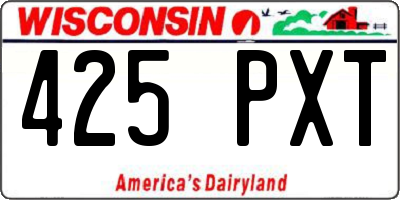 WI license plate 425PXT