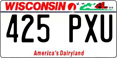 WI license plate 425PXU