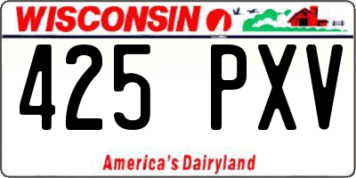 WI license plate 425PXV