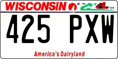 WI license plate 425PXW