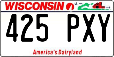 WI license plate 425PXY
