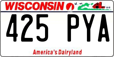 WI license plate 425PYA