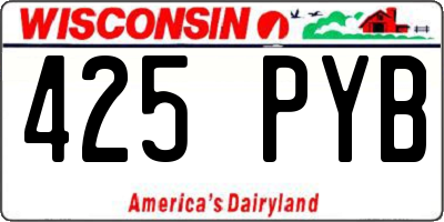 WI license plate 425PYB