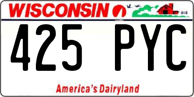 WI license plate 425PYC