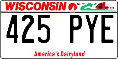 WI license plate 425PYE