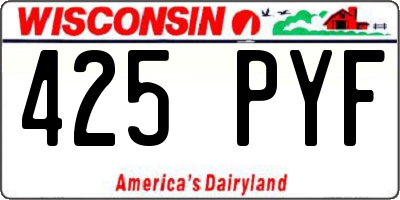 WI license plate 425PYF