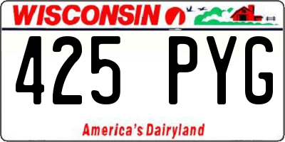 WI license plate 425PYG