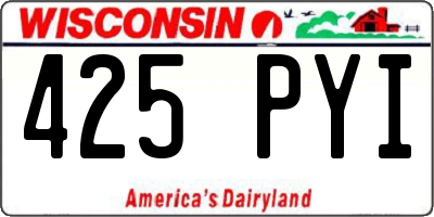 WI license plate 425PYI