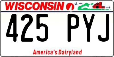 WI license plate 425PYJ