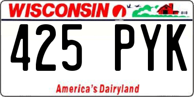 WI license plate 425PYK