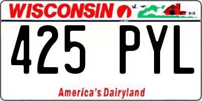 WI license plate 425PYL