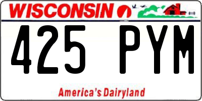WI license plate 425PYM