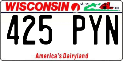 WI license plate 425PYN