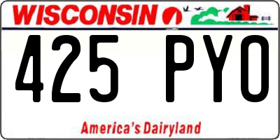 WI license plate 425PYO