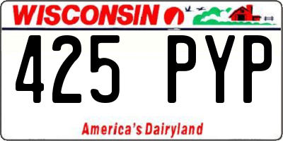 WI license plate 425PYP