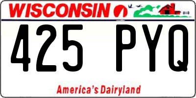 WI license plate 425PYQ