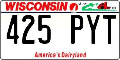 WI license plate 425PYT