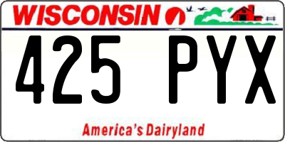 WI license plate 425PYX
