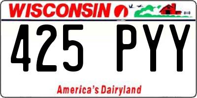 WI license plate 425PYY