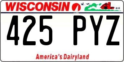 WI license plate 425PYZ