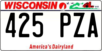 WI license plate 425PZA