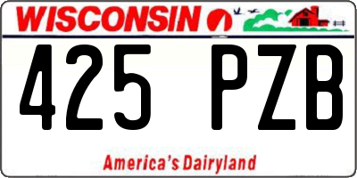 WI license plate 425PZB
