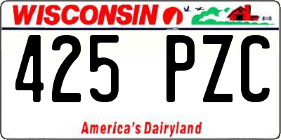 WI license plate 425PZC