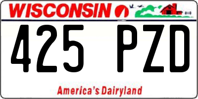 WI license plate 425PZD