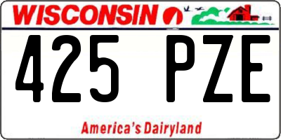 WI license plate 425PZE