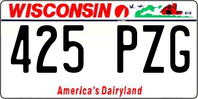 WI license plate 425PZG