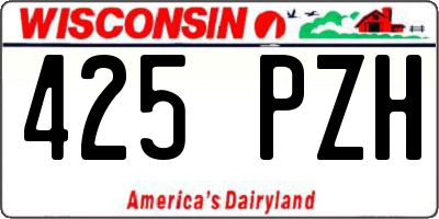 WI license plate 425PZH
