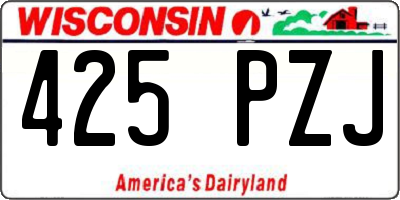 WI license plate 425PZJ