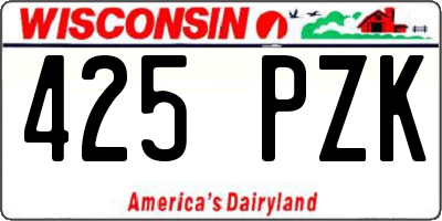 WI license plate 425PZK