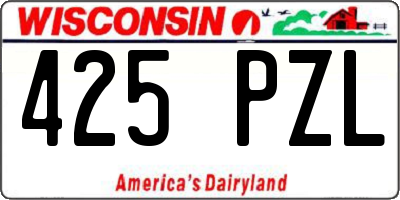 WI license plate 425PZL