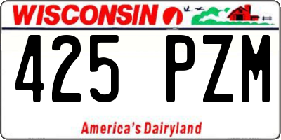 WI license plate 425PZM