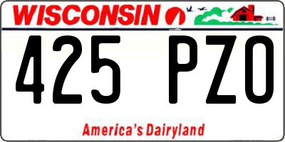 WI license plate 425PZO