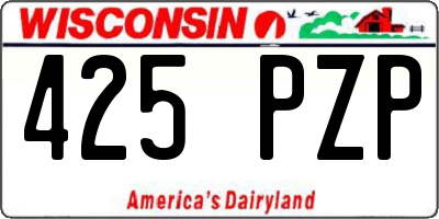 WI license plate 425PZP