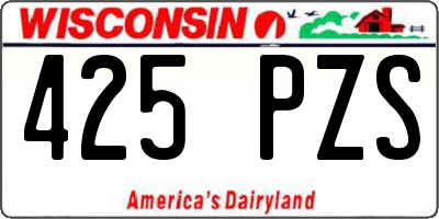 WI license plate 425PZS