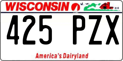 WI license plate 425PZX