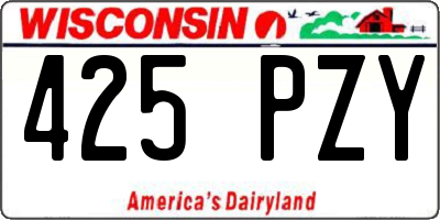 WI license plate 425PZY