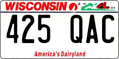 WI license plate 425QAC