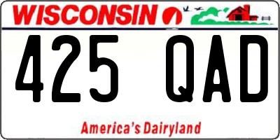 WI license plate 425QAD