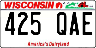 WI license plate 425QAE