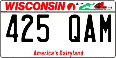 WI license plate 425QAM