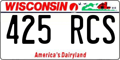 WI license plate 425RCS