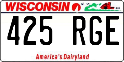 WI license plate 425RGE