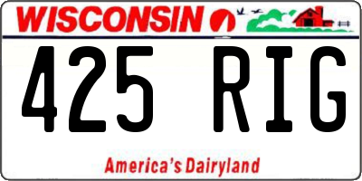 WI license plate 425RIG